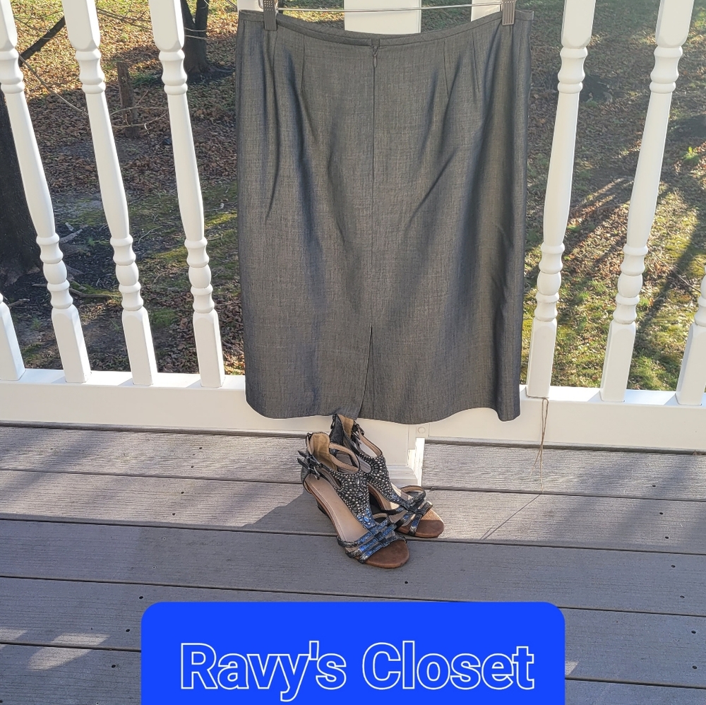 🍑 CURVY Platinum DRESS Skirt Dark Silver sz14
